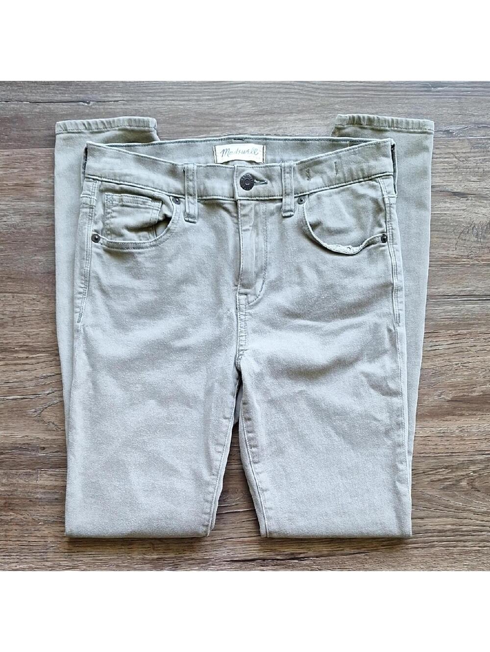 Madewell High Riser Skinny Green Jeans Size 26